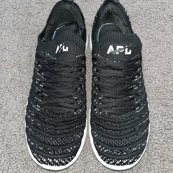 APL Athletic Propulsion Labs Women's Techloom Wave Runners Sz 10 Black White EUC - Picture 3 of 13